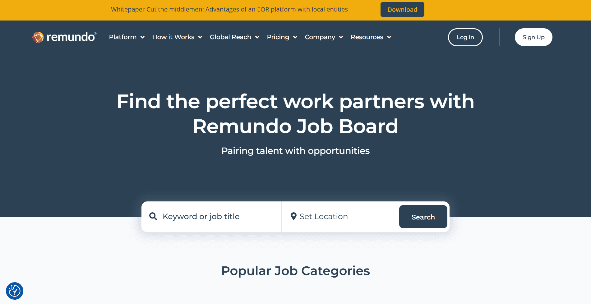 Remundo Jobs — website screenshot
