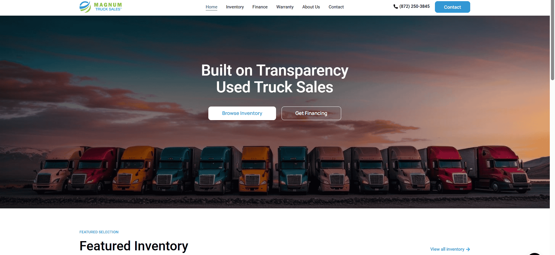 Magnum Truck Sales — website screenshot