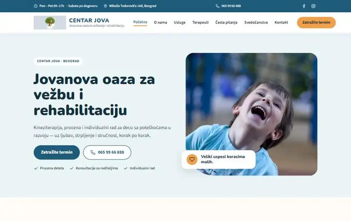 Centar Jova — website screenshot