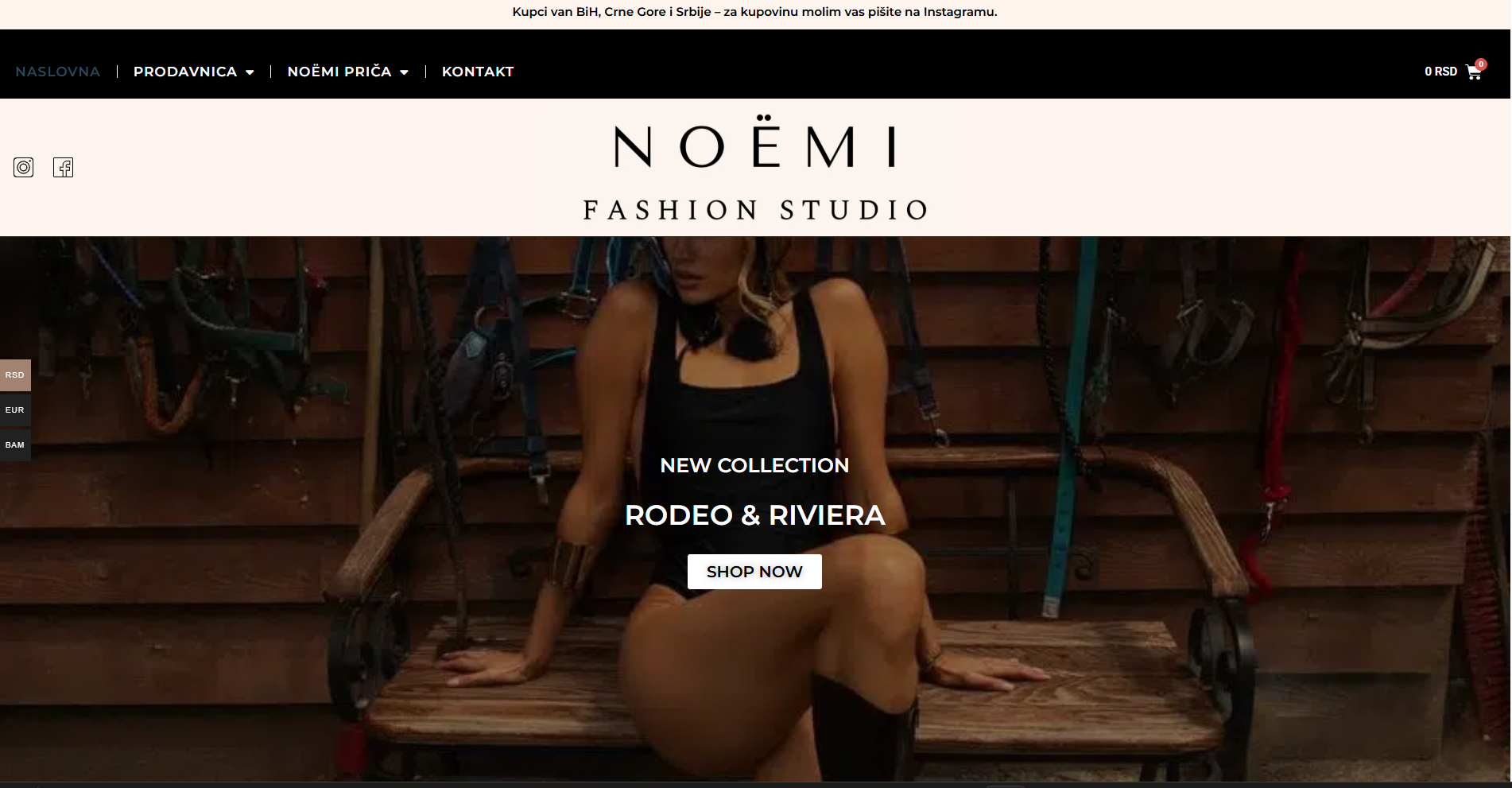 Noemi Store — website screenshot